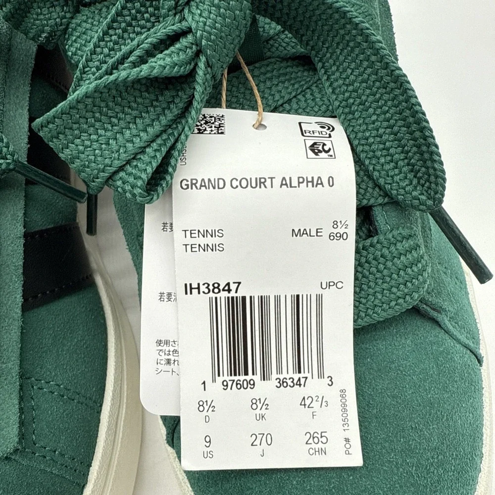 Adidas Grand Court Alpha 00S Men's 9 Athletic Sneaker Tennis Shoe IH3847 Green‎